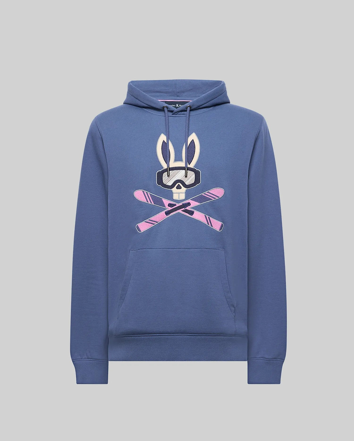 Men's Indigo Ski Bunny Hoodie in Gray | Psycho Bunny