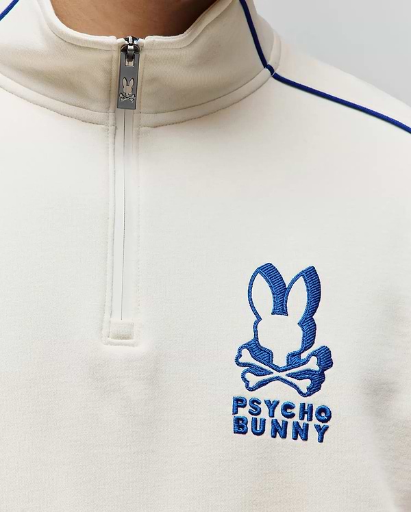 Men's Toby 1/4 Zip in Off-White | Psycho Bunny