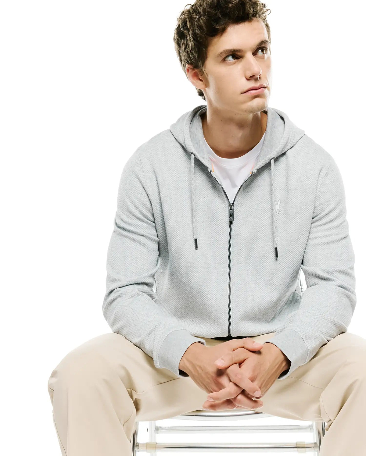 MENS MARC TEXTURED FULL ZIP HOODIE view 6
