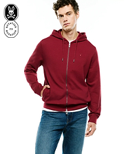 SUDADERA MARC TEXTURIZADA CON CAPUCHA Y CIERRE COMPLETO PARA HOMBRE
