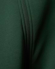 Mens Jaydon Track Jacket in a rich, deep forest green, featuring a prominent tonal zipper closure and a finely textured ribbed knit fabric.