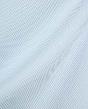 Mens Marc Textured 1/4 Zip in a soft light blue, crafted from a premium, refined pique-textured fabric with subtle folds, reflecting Psycho Bunny's elevated streetwear aesthetic.