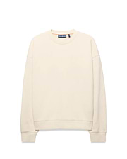 Mens Cedrick All Over Jacquard Crew. Cream relaxed fit crewneck sweatshirt featuring a subtle all-over tonal Psycho Bunny logo jacquard pattern and small embroidered bunny skull logo on left chest.