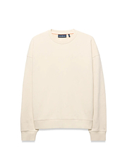 Mens Cedrick All Over Jacquard Crew. Cream relaxed fit crewneck sweatshirt featuring a subtle all-over tonal Psycho Bunny logo jacquard pattern and small embroidered bunny skull logo on left chest.