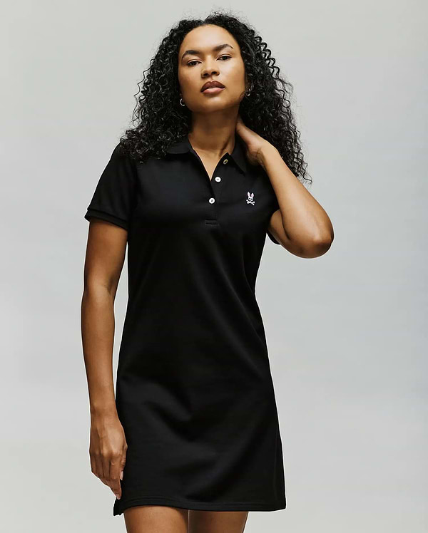 Womens Black Polo Dress