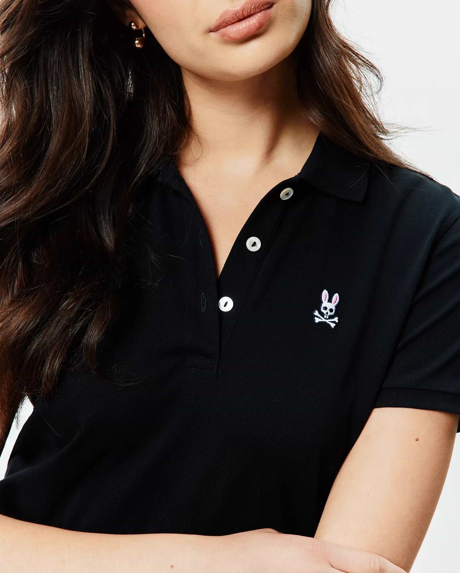 Womens Pique Polo in Black | Psycho Bunny