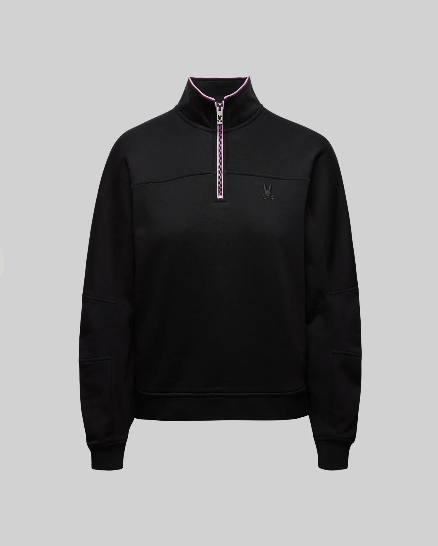 バイオトレーナー Women's Daisie 1/4 Zip Pullover in Black | Psycho Bunny