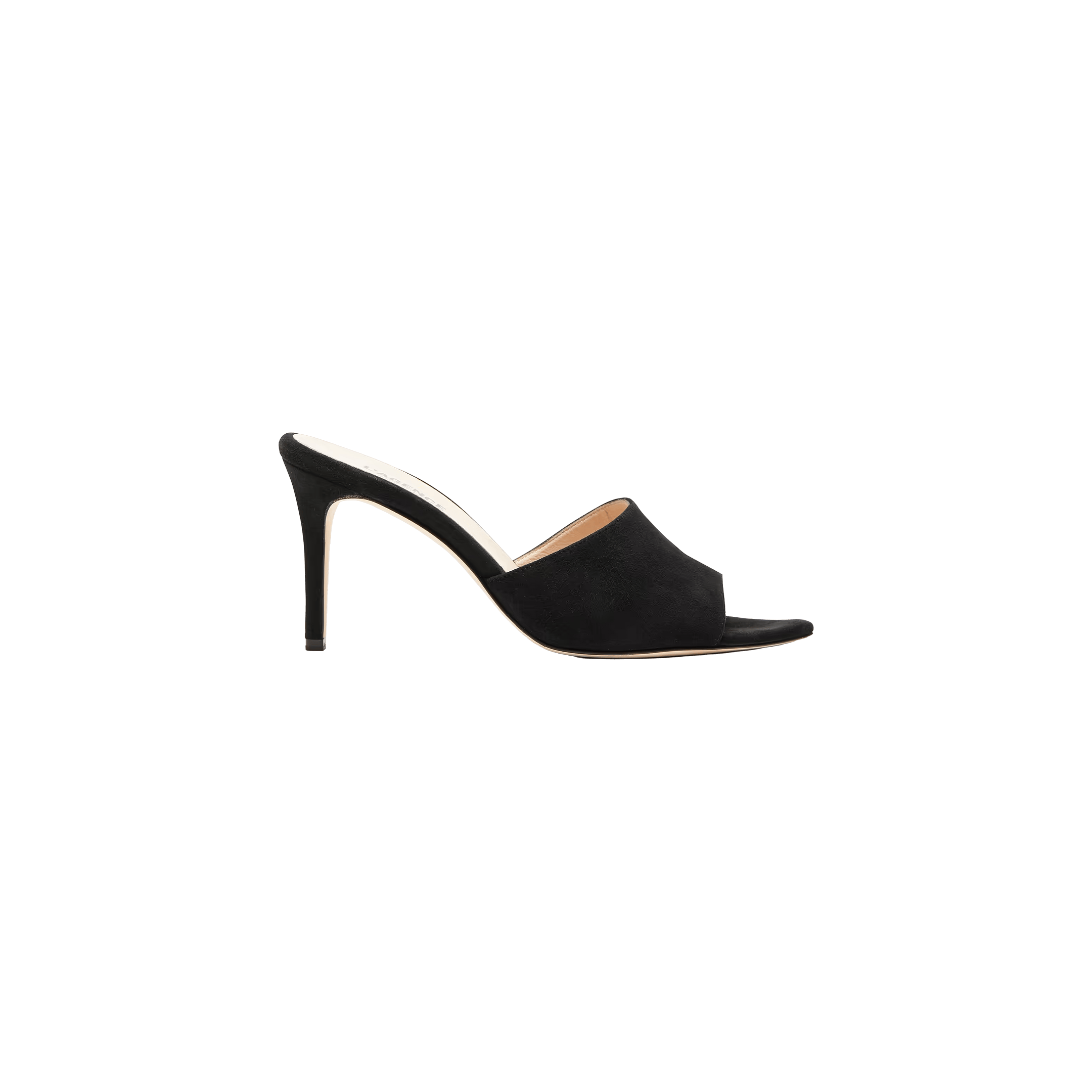 Lolita Suede Open-Toe Mule in Black Suede | L'AGENCE