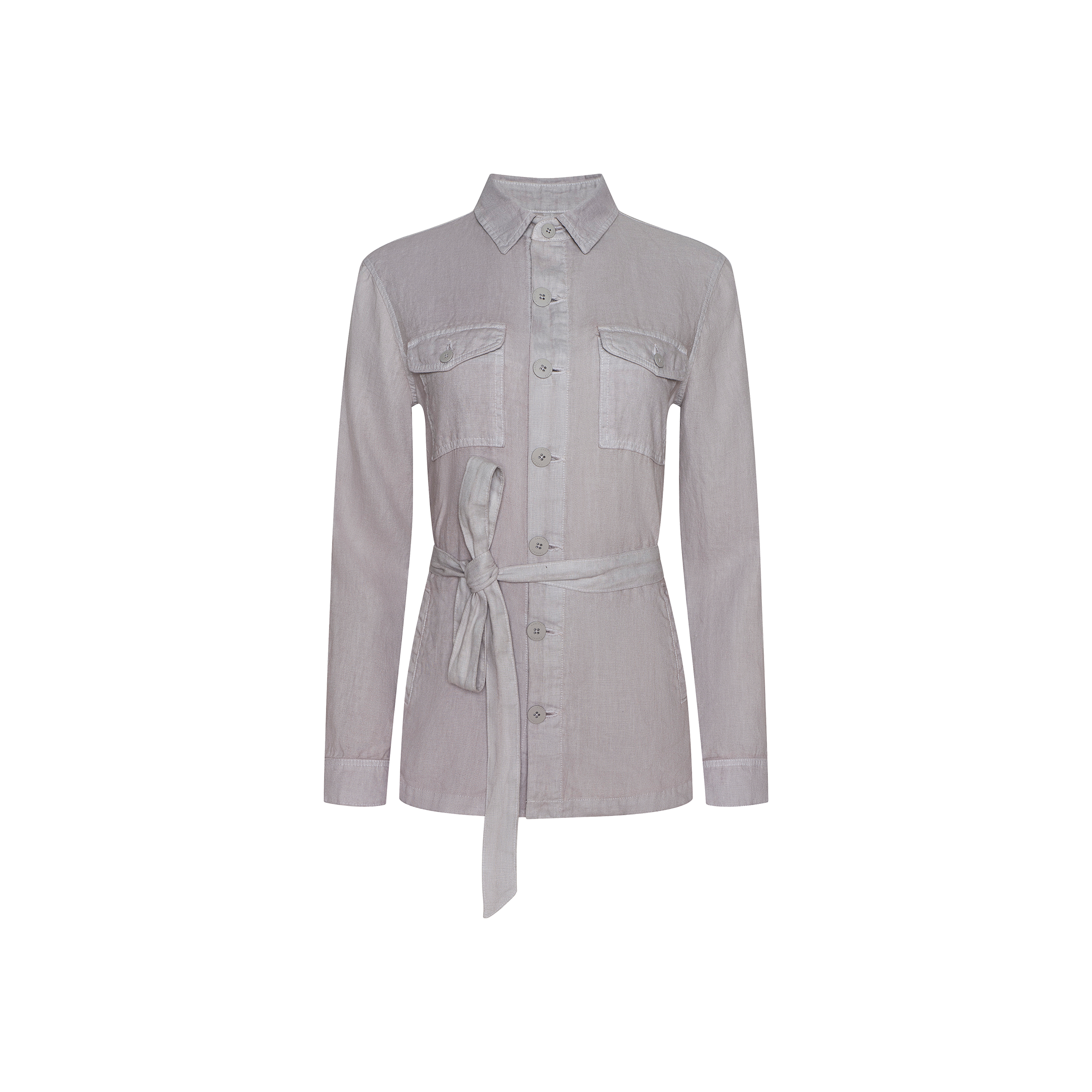 Samaya Linen Jacket in Light Pewter | L'AGENCE