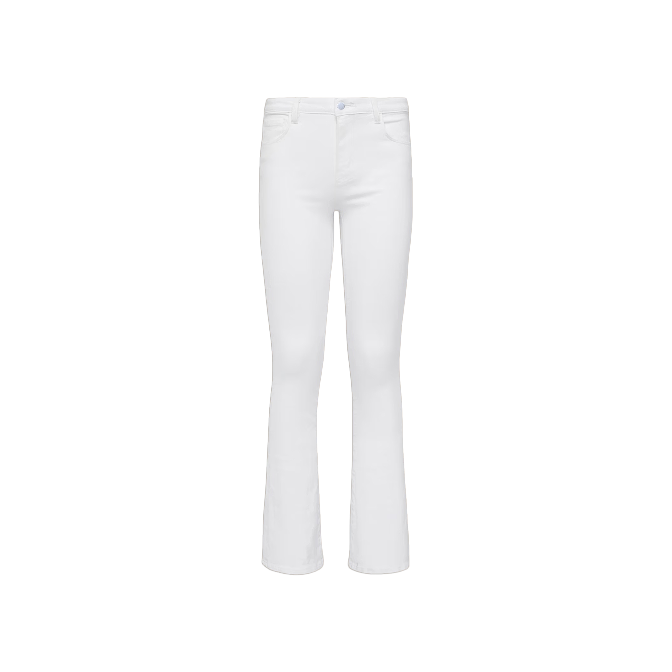 The Selma Bootcut Jean for women is crafted from stretch denim and features front and back pockets, belt loops, a contoured waistband, and a button closure. Displayed against a plain white background.
