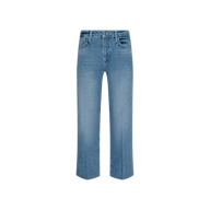Wanda Cropped Wide-Leg Jean in a light blue wash, featuring a high waist, belt loops, and classic five-pocket styling, displayed on a plain white background.
