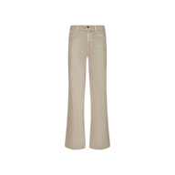 Scottie Coated Wide-Leg Jean in beige, featuring a wide-leg silhouette, classic five-pocket design, and button-and-zip closure, displayed on a white background.