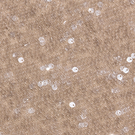 Quincy Embellished Wide-Leg Jean features beige fabric with a textured surface, scattered with small, shiny white sequins that reflect light—perfect for adding a hint of glamour to your denim looks or pairing seamlessly with high-rise, wide-leg silhouettes.