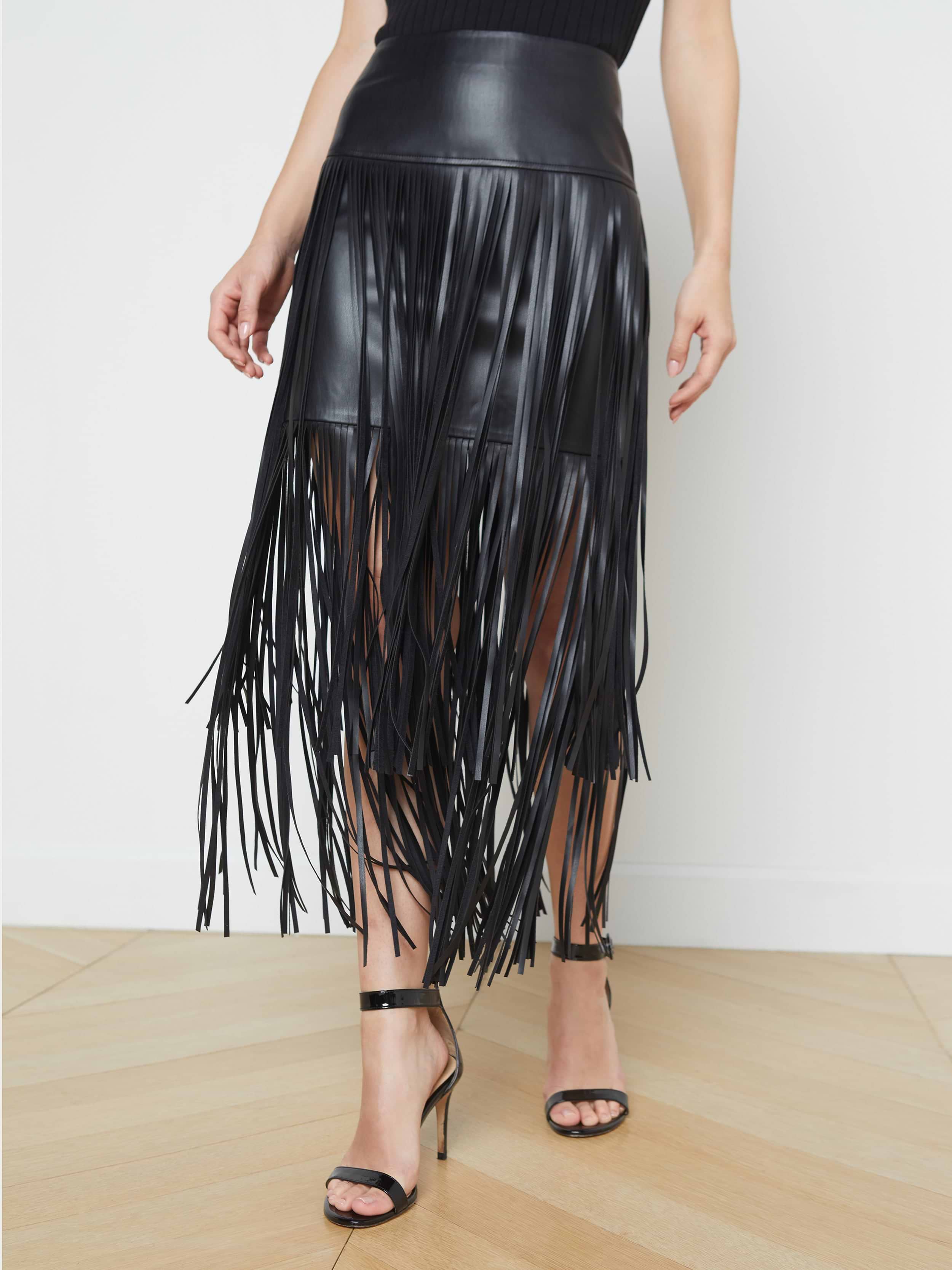 Karolina Fringe Skirt skirt L'AGENCE   