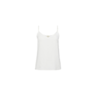 The Jane Silk Camisole is showcased against a plain white background. This white silk top features thin adjustable straps, a simple and minimalist design, a loose fit, and a gently curved neckline with no visible patterns or embellishments.