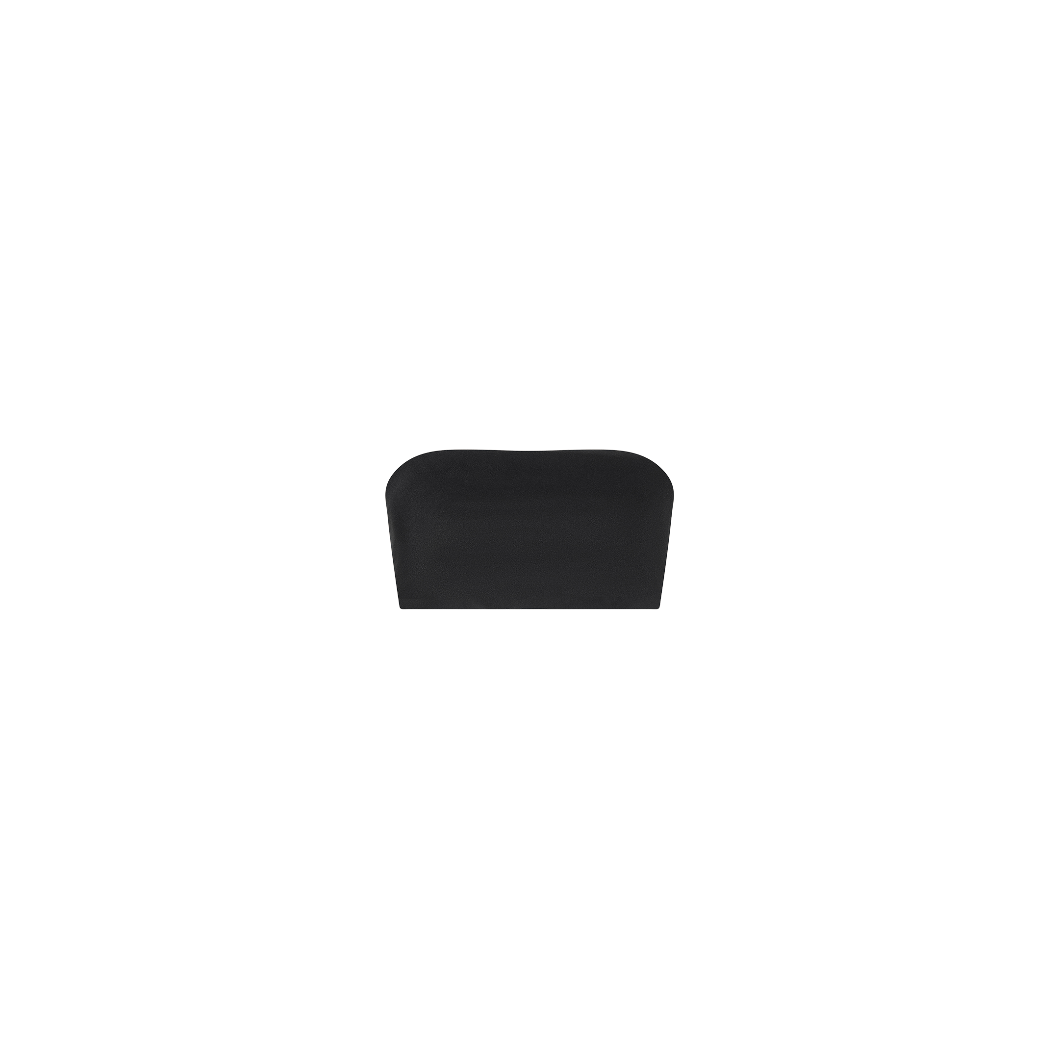 The Mietta Knit Bandeau Top, a simple black bandeau bra, is centered on a white background.