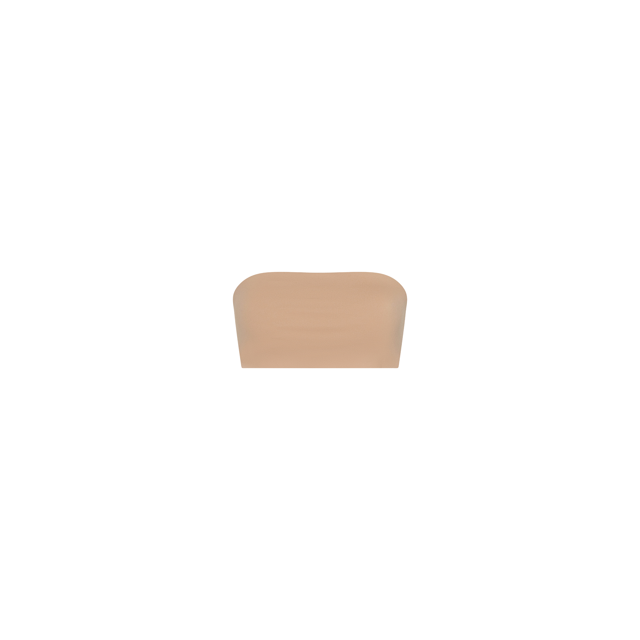 The Mietta Knit Bandeau Top is a strapless, nude-colored bandeau crafted from stretch nylon, offering a supportive fit against a plain white background.