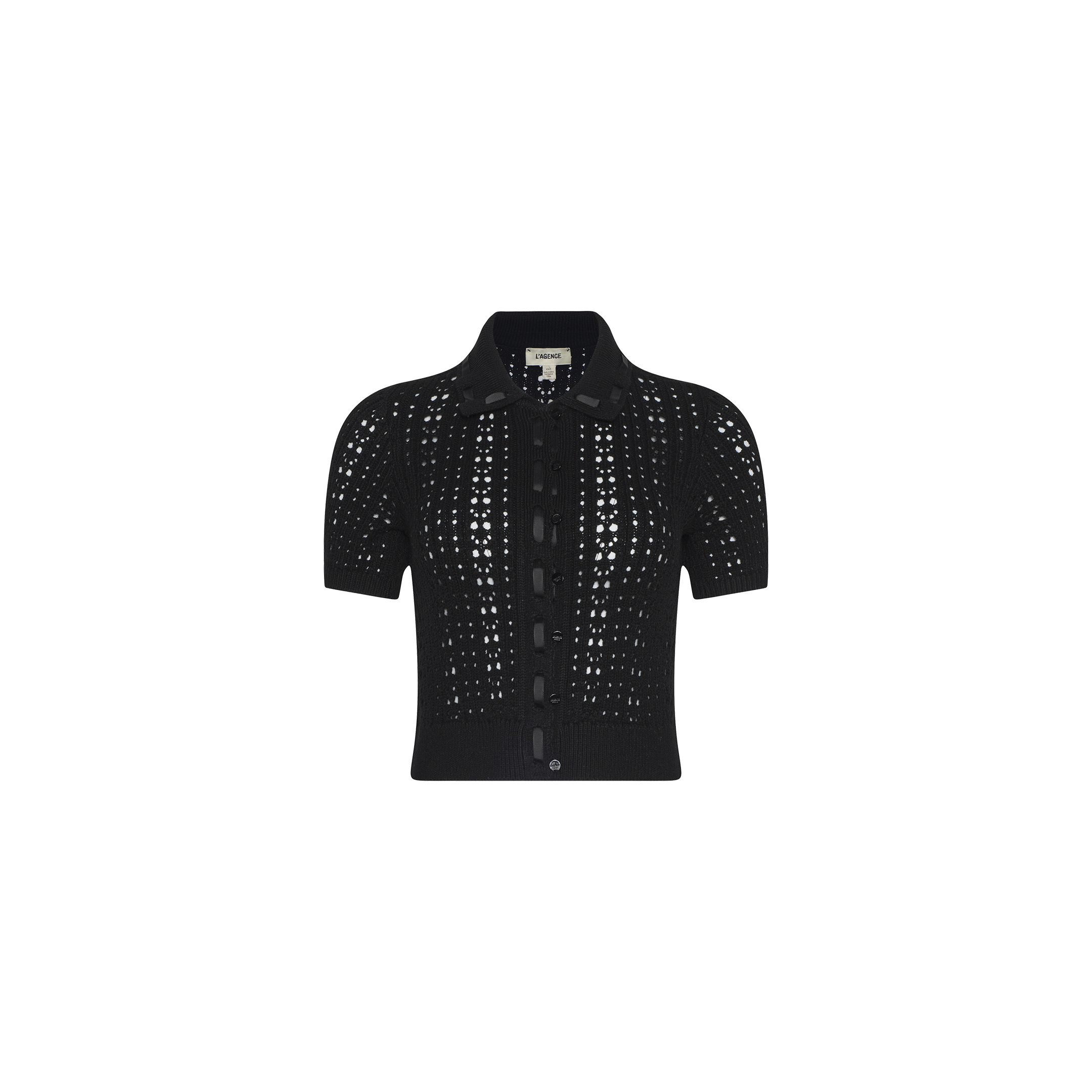 Ninette Knit Top in Black/Black | L'AGENCE