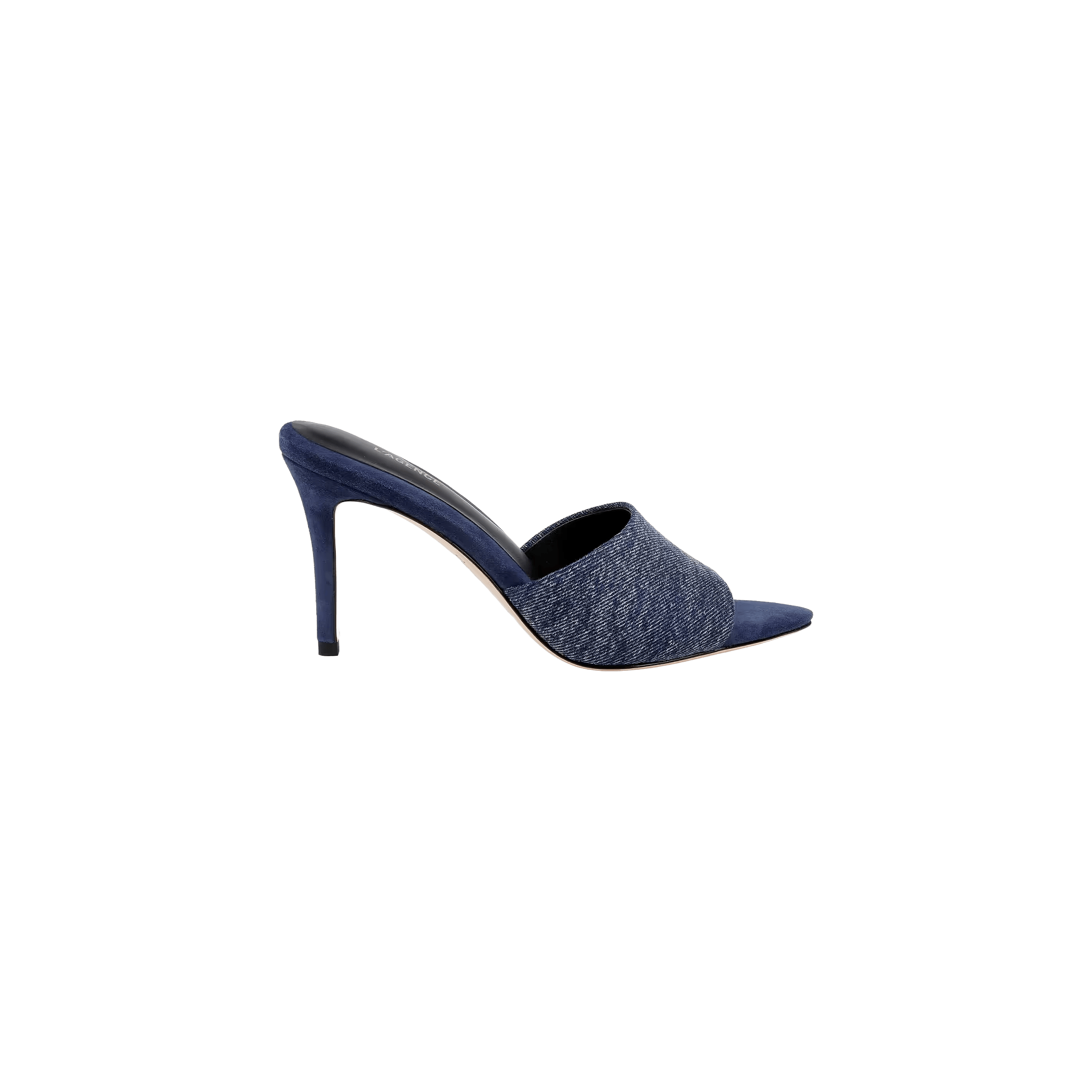 Lolita Denim Open-Toe Mule in Dark Denim | L'AGENCE