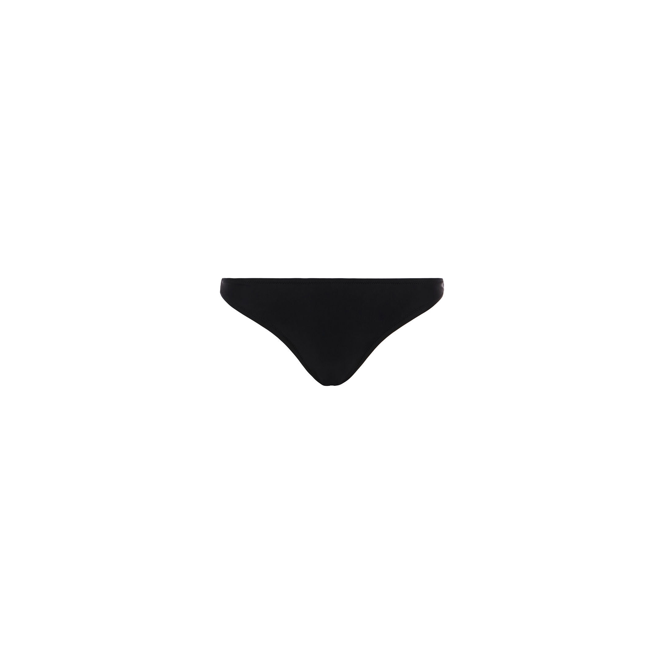The Jean Bikini Bottom, featuring full coverage in classic black, is displayed against a white background.