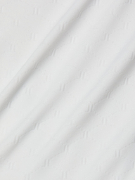 Close-up of the Breana Plunge One-Piece Swimsuit, featuring white fabric with a subtle diagonal textured pattern that creates gentle folds and soft shadows on the surface.