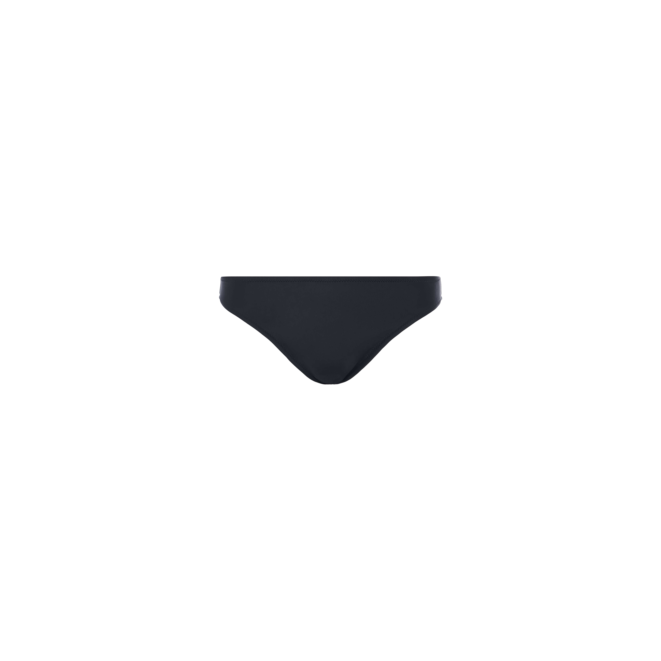 The Nicole Bikini Bottom, offering moderate coverage in a versatile black design, is centered on a plain white background.