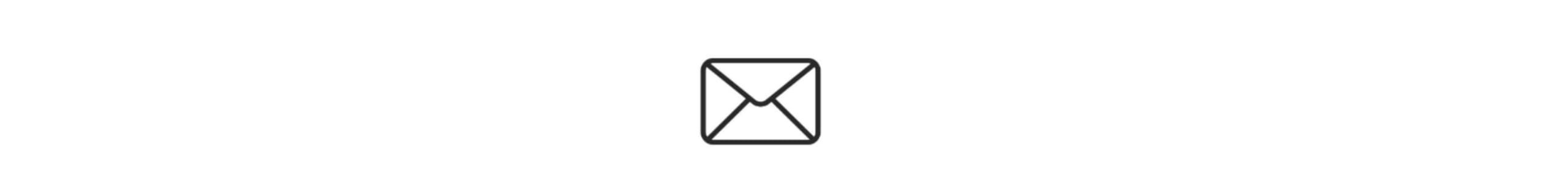 Simple black outline of an envelope icon centered on a white background, symbolizing email or mail.