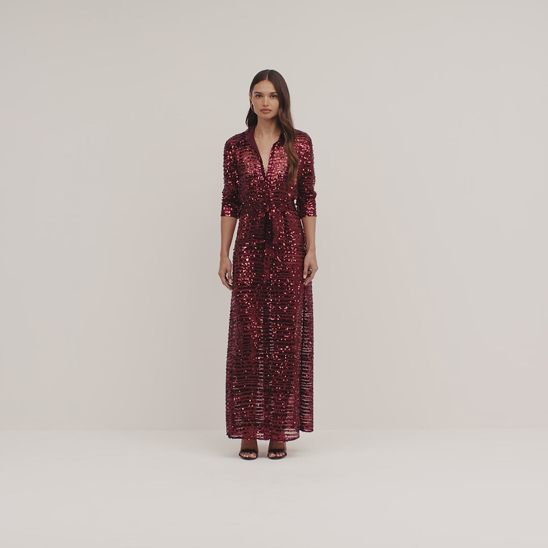Robe-chemise à sequins Cameron