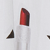 A close-up image of a red lipstick in a silver tube, partially shown against a white background.