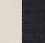 Close-up of a textured surface with two vertical stripes, one off-white and one black, resembling woven or knitted fabric.