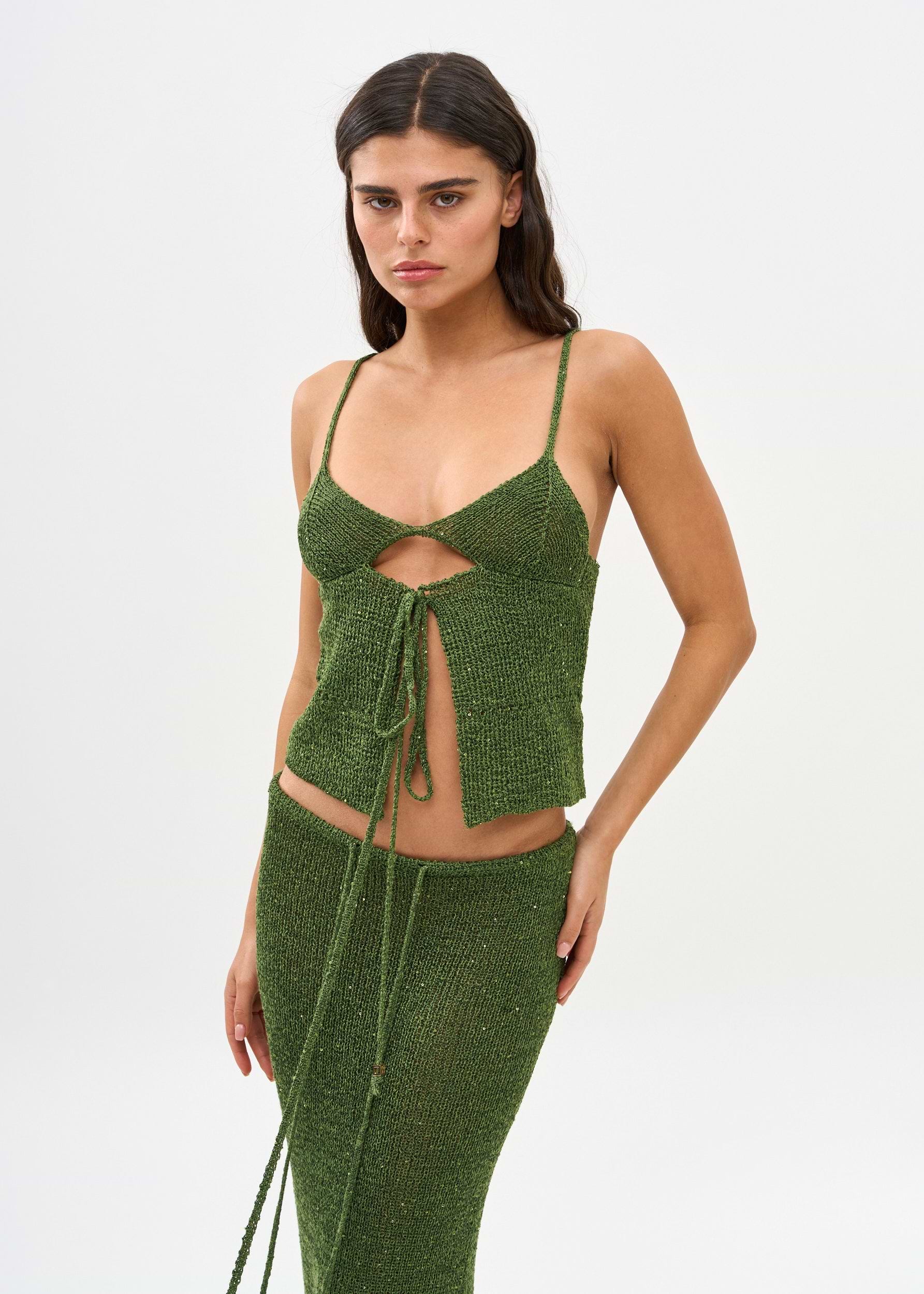 ASTRA GLITTER JUNGLE GREEN - SHIRT