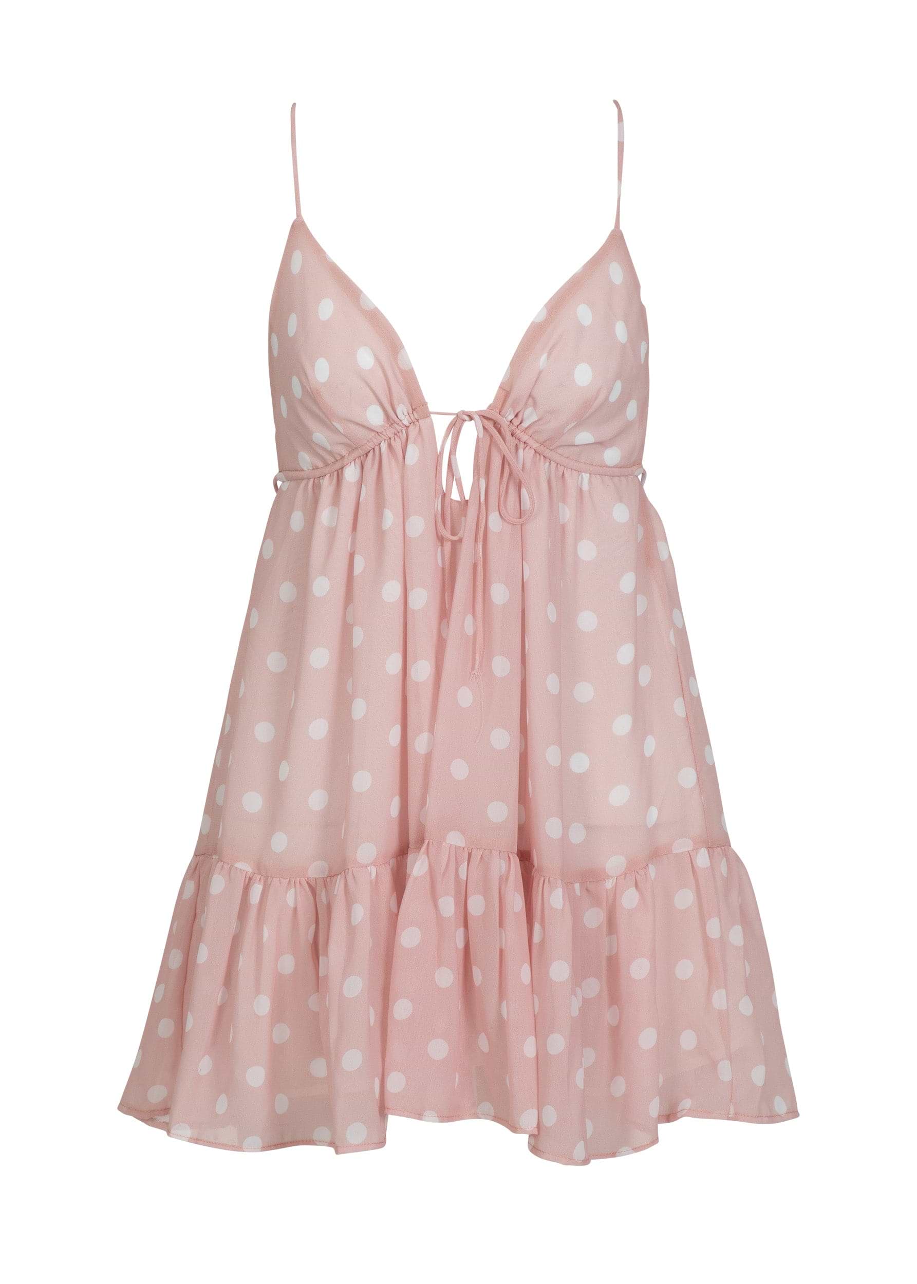 שמלות קיץ קלילות VESI PEACH POLKA - MINI DRESS