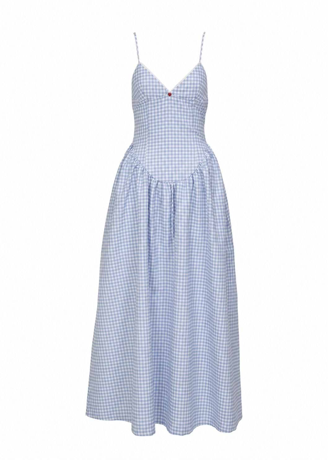 PALOMA LIGHT BLUE GINGHAM - DRESS