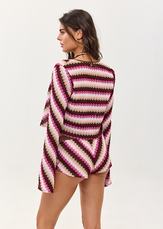 MADDY CHEVRON KNIT - CARDIGAN