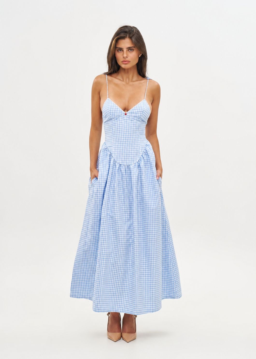 PALOMA LIGHT BLUE GINGHAM - DRESS
