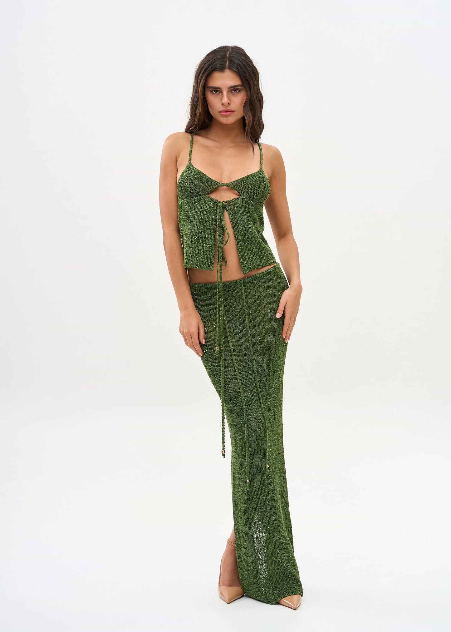 ASTRA GLITTER JUNGLE GREEN - SKIRT