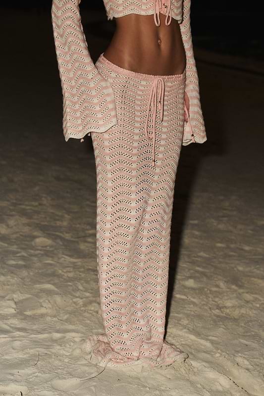 MIANA KNITTED PINK STRIPES - SKIRT