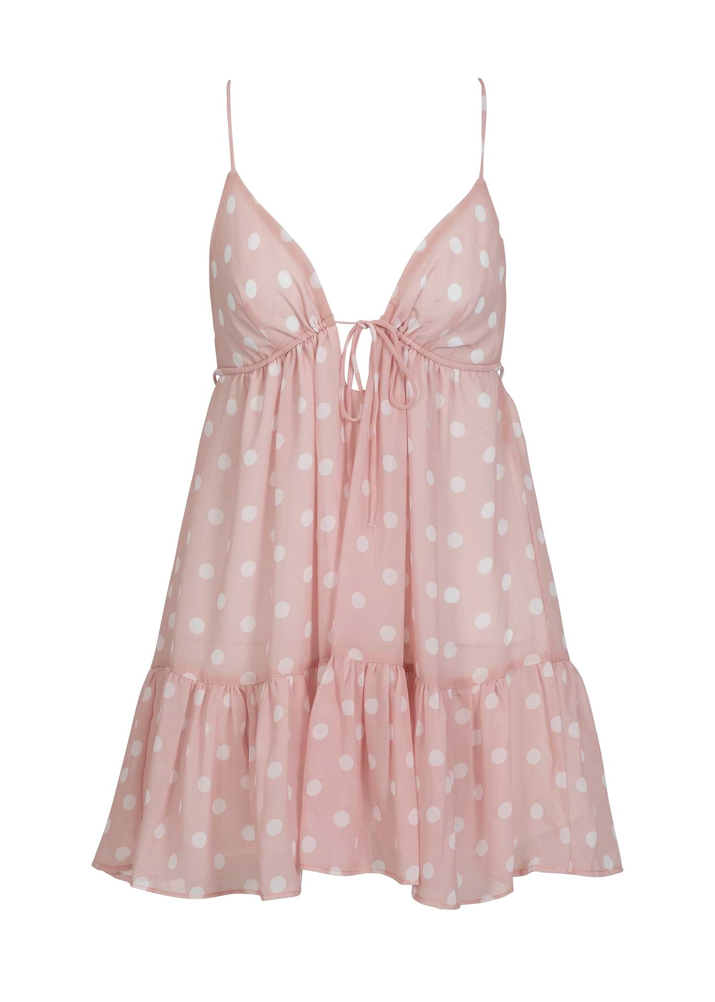 שמלות קיץ קלילות VESI PEACH POLKA - MINI DRESS