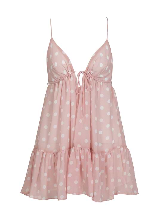 שמלות קיץ קלילות VESI PEACH POLKA - MINI DRESS