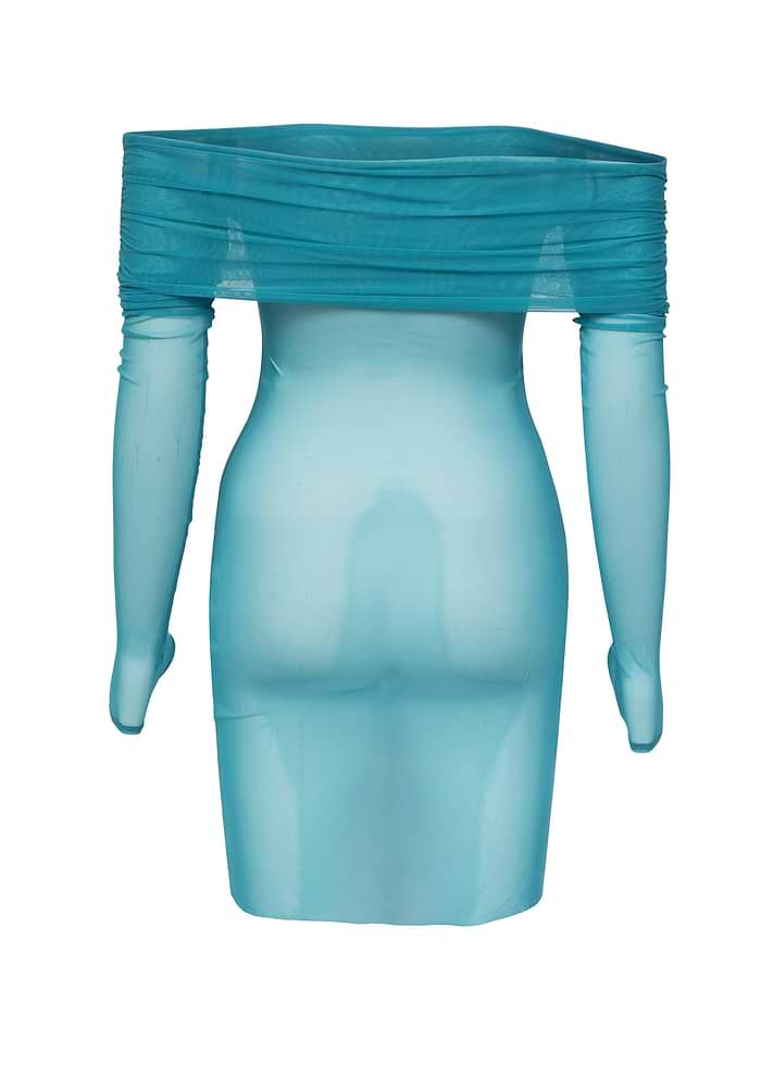 LENA TURQUOISE STONE - MINI DRESS