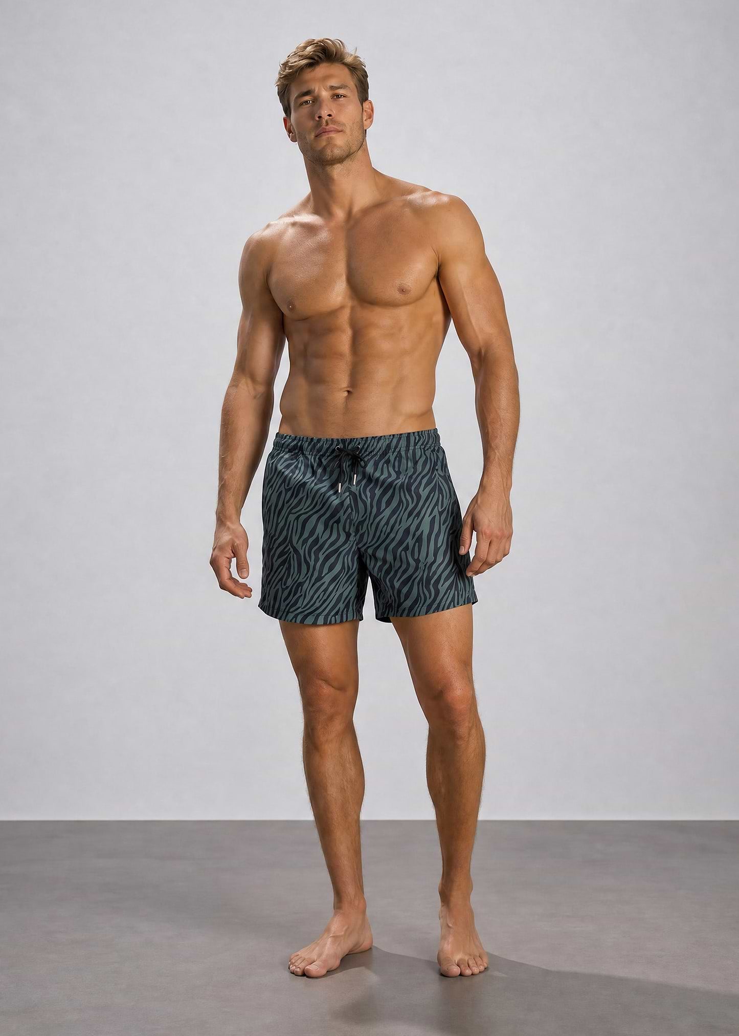 MAN SWIM SHORT - GREEN SAVANNAH