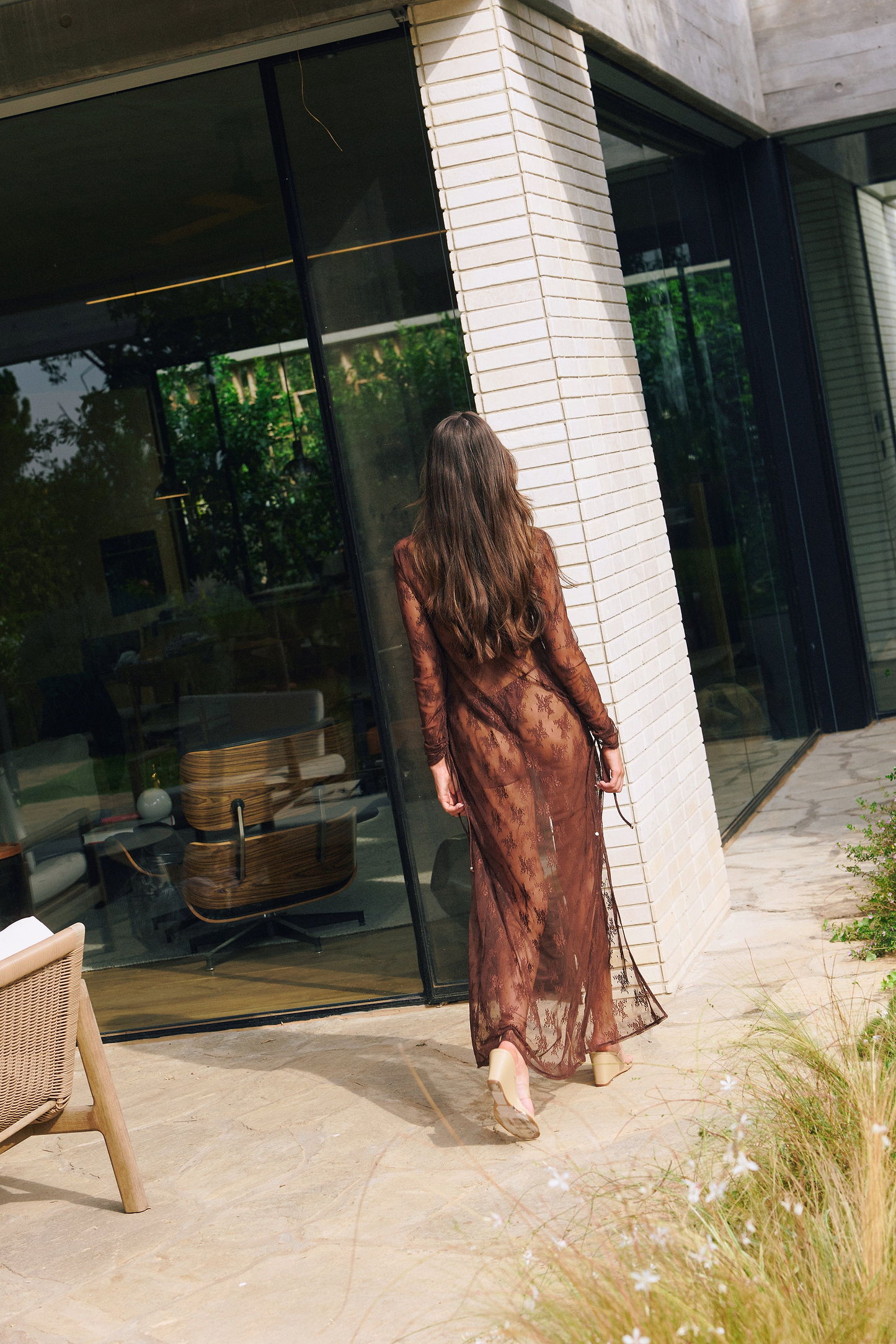 ZAHARA BROWN LACE - COVER UP