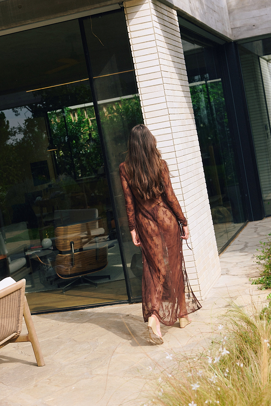ZAHARA BROWN LACE - COVER UP