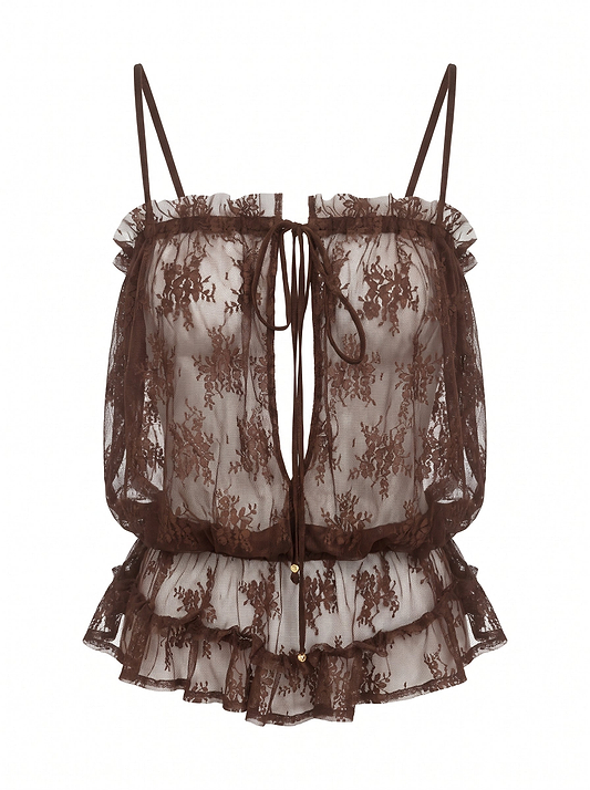 DOTTY BROWN LACE - SHIRT