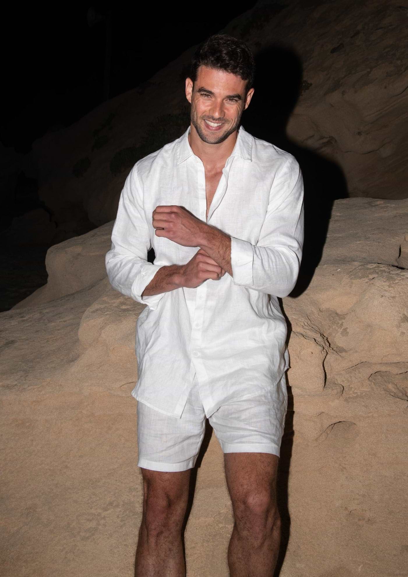 DANNY LINEN WHITE - SHORTS