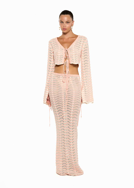 MIANA KNITTED PINK STRIPES - SKIRT
