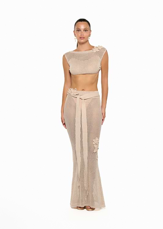 YOKO KNITTED SAND - SKIRT