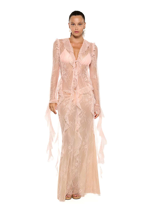 ALANA PEACH LACE - SHIRT