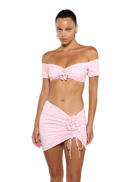STEFANI PEACH POLKA - SKIRT