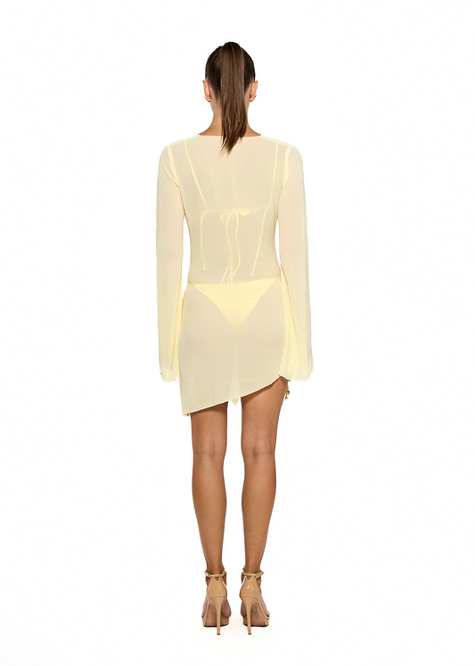 שמלות קיץ קלילות MACI DAISY YELLOW - MINI DRESS